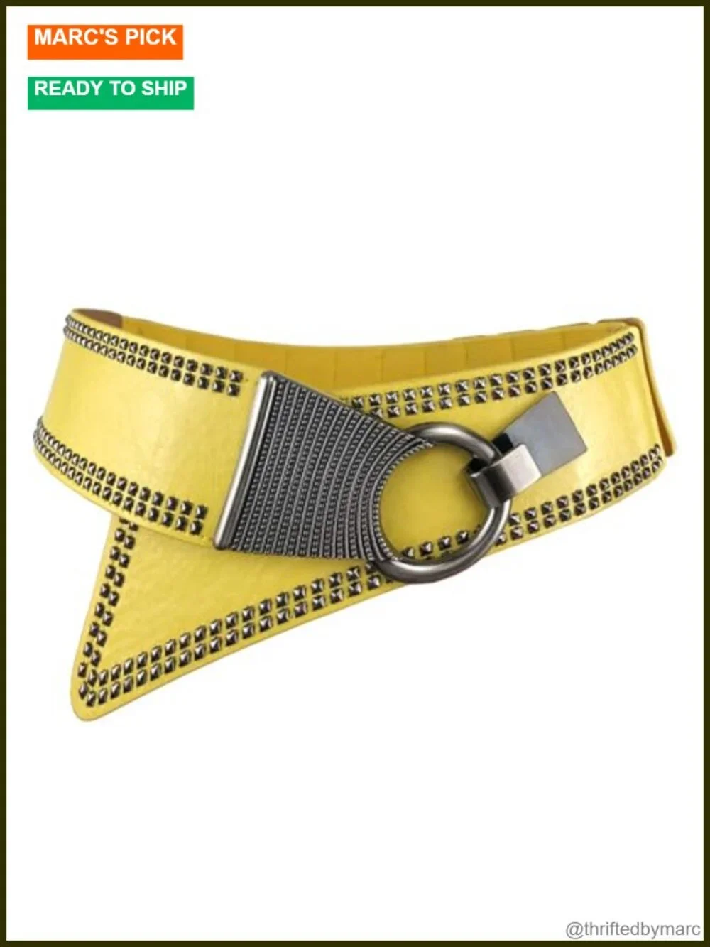 Adjustable Wide Elastic Belt with Vintage Buckle